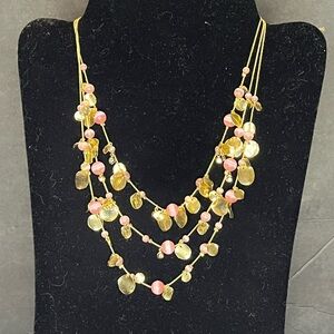 Chic Gold and Pink Layered Necklace